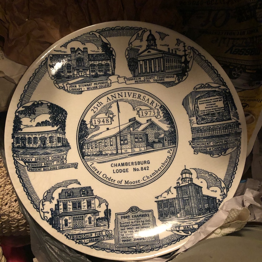Vintage moose lodge plate